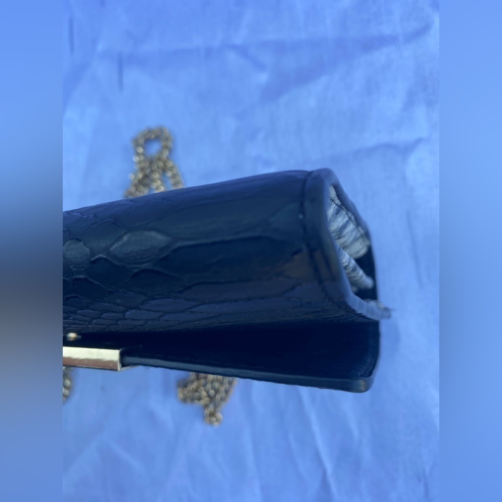 Aldo Clench Purse Black Snakeskin - Picture 7 of 15